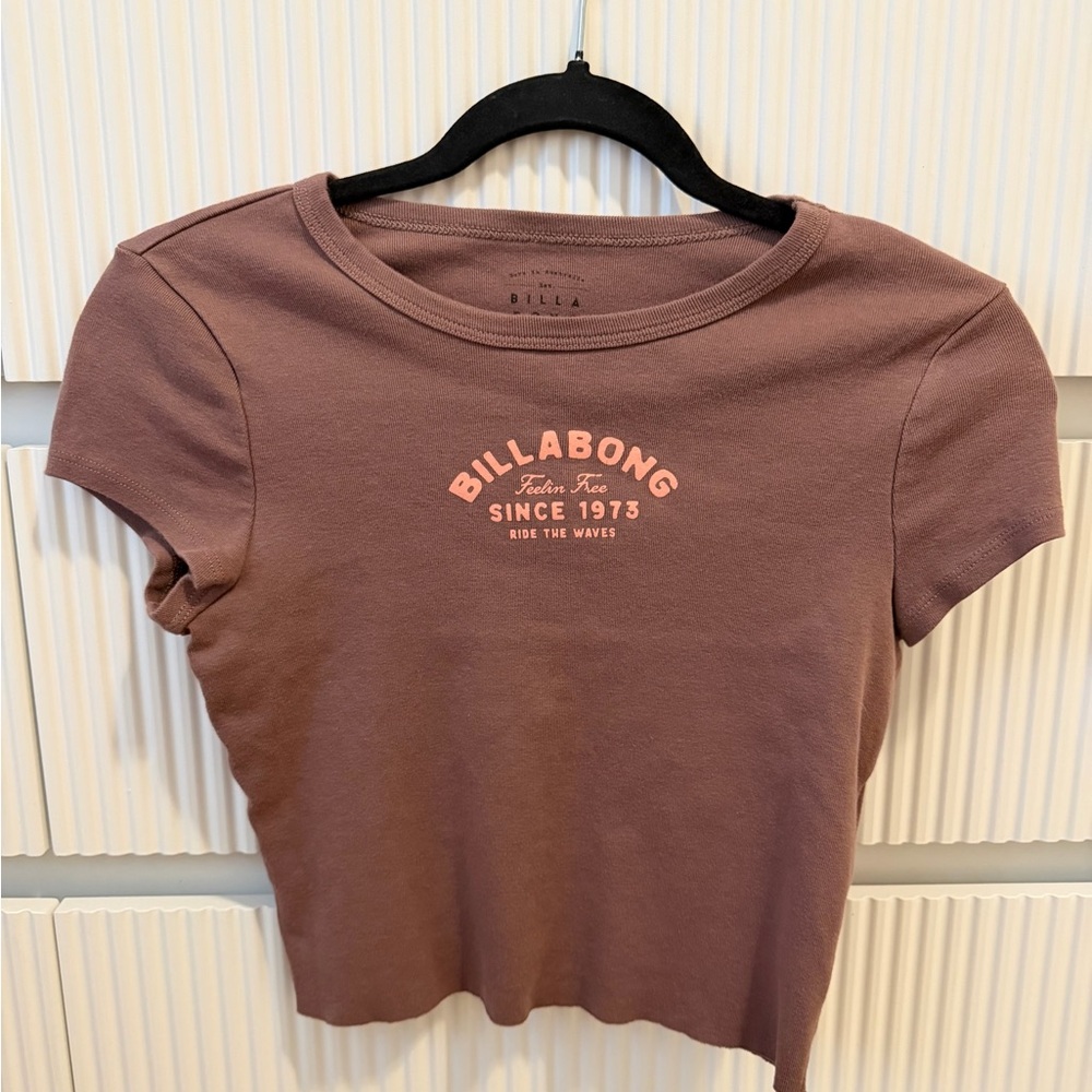 Billabong Mauve Tee with Coral Logo